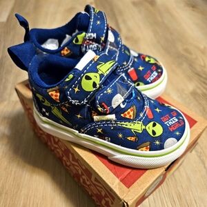 Vans Blue Alien themed shoes, baby size 4